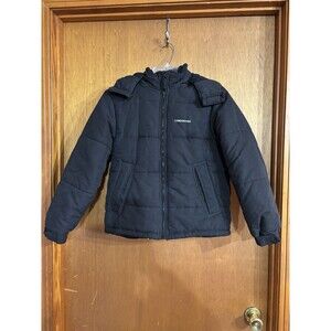 London Fog Puffer Coat Youth Boys Black Size Medium 10/12 C3